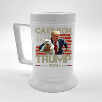 Cats For Trump 2024 Funny Vote Donald Trump Beer Stein