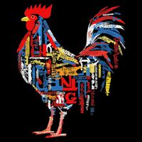 Chicken Farm Text Colorful Art Abstract Graphic Chicken Button