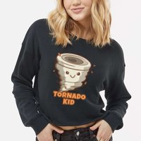 Cute Funny Tornado Active Cropped Pullover Crew