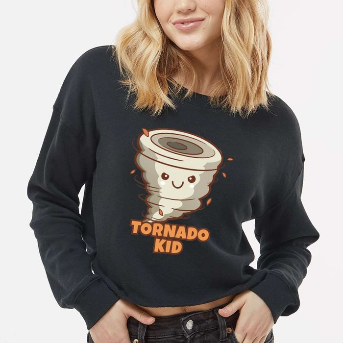 Cute Funny Tornado Active Cropped Pullover Crew