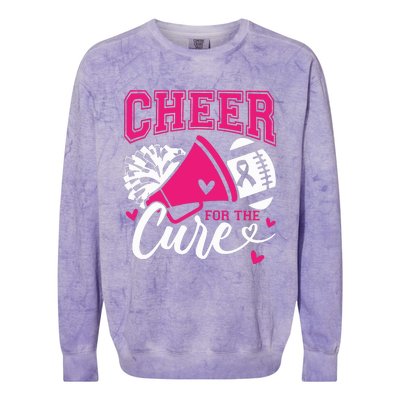 Cheer For The Cure Breast Cancer Cheerleader Pink October Colorblast Crewneck Sweatshirt