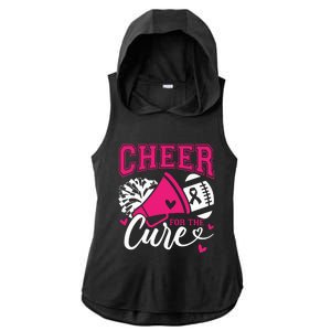 Cheer For The Cure Breast Cancer Cheerleader Pink October Ladies PosiCharge Tri-Blend Wicking Draft Hoodie Tank