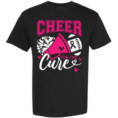 Cheer For The Cure Breast Cancer Cheerleader Pink October Garment-Dyed Heavyweight T-Shirt