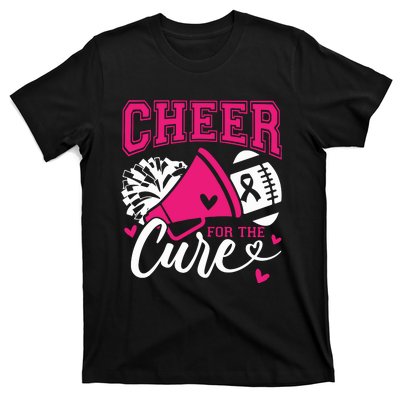 Cheer For The Cure Breast Cancer Cheerleader Pink October T-Shirt