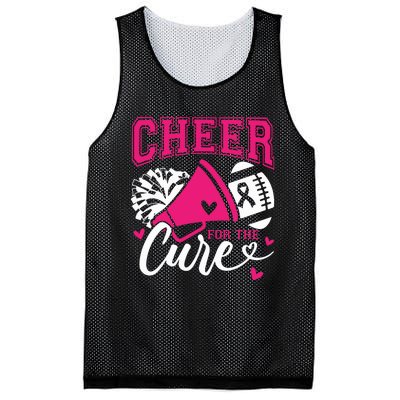 Cheer For The Cure Breast Cancer Cheerleader Pink October Mesh Reversible Basketball Jersey Tank