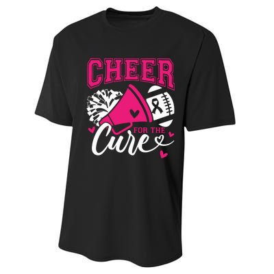 Cheer For The Cure Breast Cancer Cheerleader Pink October Performance Sprint T-Shirt