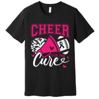 Cheer For The Cure Breast Cancer Cheerleader Pink October Premium T-Shirt