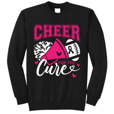 Cheer For The Cure Breast Cancer Cheerleader Pink October Tall Sweatshirt