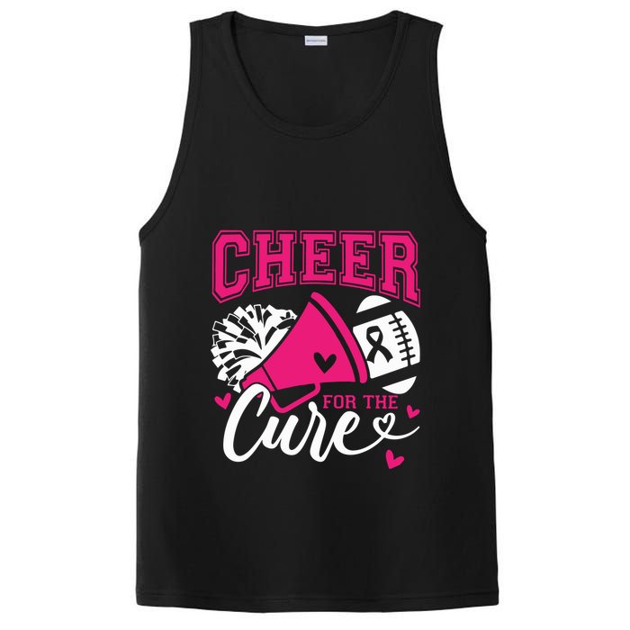 Cheer For The Cure Breast Cancer Cheerleader Pink October PosiCharge Competitor Tank