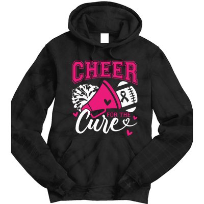 Cheer For The Cure Breast Cancer Cheerleader Pink October Tie Dye Hoodie