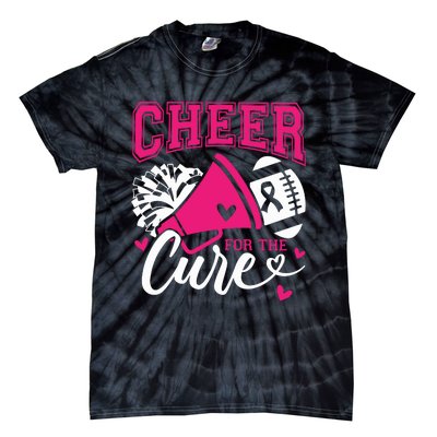 Cheer For The Cure Breast Cancer Cheerleader Pink October Tie-Dye T-Shirt