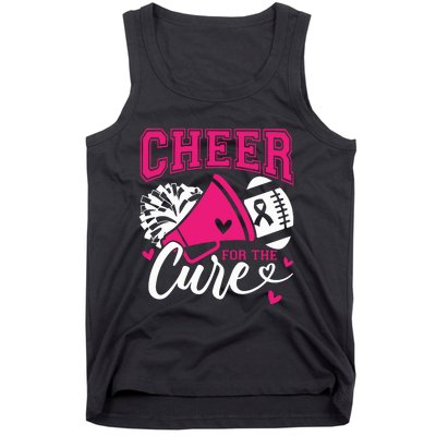 Cheer For The Cure Breast Cancer Cheerleader Pink October Tank Top