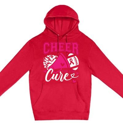 Cheer For The Cure Breast Cancer Cheerleader Pink October Premium Pullover Hoodie