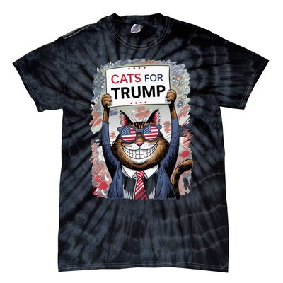 Cats For Trump 2024 Kittens And Ducks Tie-Dye T-Shirt