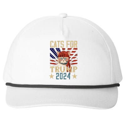 Cat For Trump 2024 Snapback Five-Panel Rope Hat