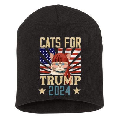 Cat For Trump 2024 Short Acrylic Beanie