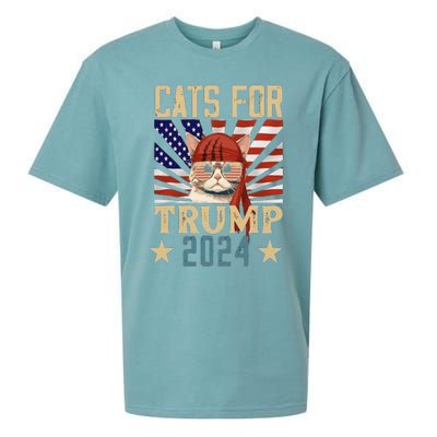 Cat For Trump 2024 Sueded Cloud Jersey T-Shirt