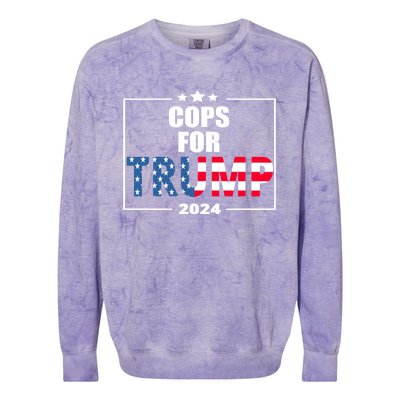 Cops For Trump 2024 Colorblast Crewneck Sweatshirt