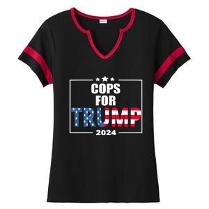 Cops For Trump 2024 Ladies Halftime Notch Neck Tee