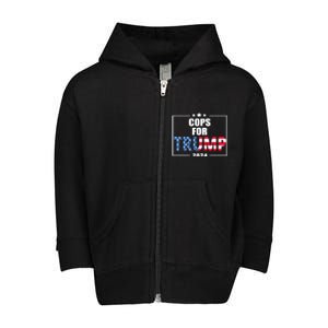 Cops For Trump 2024 Toddler Zip Fleece Hoodie