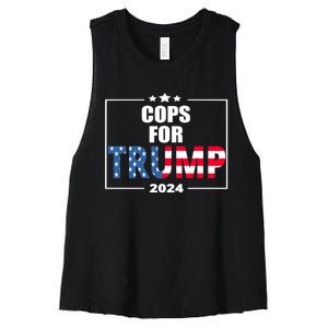 Cops For Trump 2024 Women's Racerback Cropped Tank