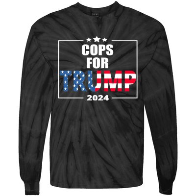 Cops For Trump 2024 Tie-Dye Long Sleeve Shirt