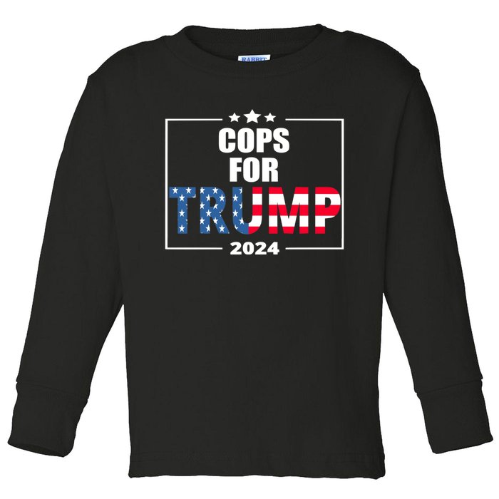 Cops For Trump 2024 Toddler Long Sleeve Shirt