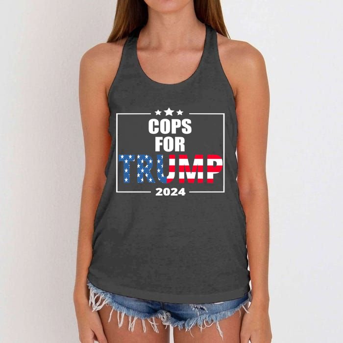 Cops For Trump 2024 Women's Knotted Racerback Tank