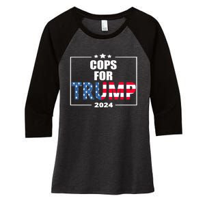 Cops For Trump 2024 Women's Tri-Blend 3/4-Sleeve Raglan Shirt