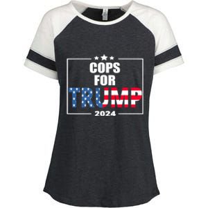 Cops For Trump 2024 Enza Ladies Jersey Colorblock Tee