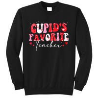 Cupid's Favorite Teacher Groovy Valentines Day Wo Sweatshirt