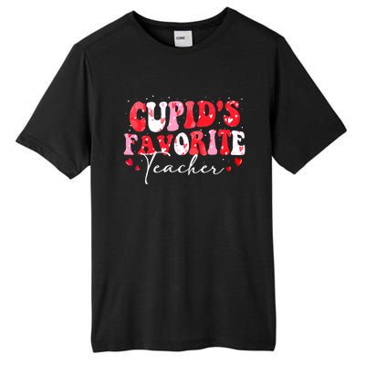 Cupid's Favorite Teacher Groovy Valentines Day Wo Tall Fusion ChromaSoft Performance T-Shirt