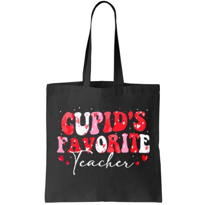 Cupid's Favorite Teacher Groovy Valentines Day Wo Tote Bag