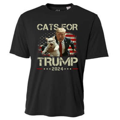 Cats For Trump 2024 Funny Vote For Trump Cats 2024 Cooling Performance Crew T-Shirt