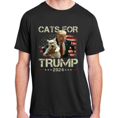 Cats For Trump 2024 Funny Vote For Trump Cats 2024 Adult ChromaSoft Performance T-Shirt