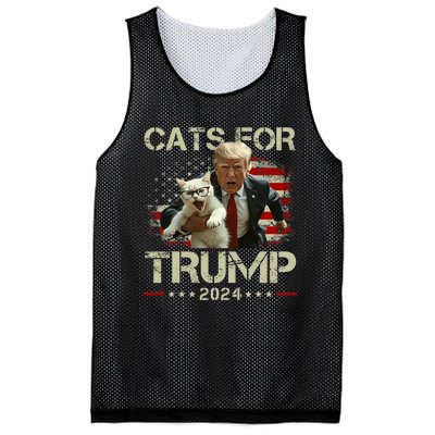 Cats For Trump 2024 Funny Vote For Trump Cats 2024 Mesh Reversible Basketball Jersey Tank