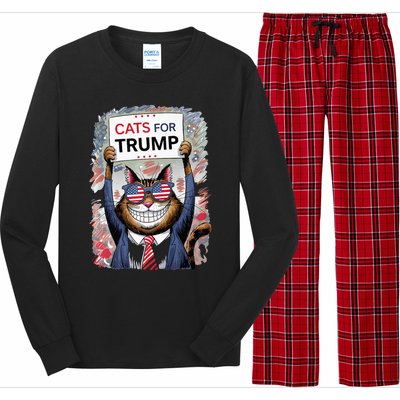 Cats For Trump 2024 Kittens And Ducks For Trump Vance 2024 Premium Long Sleeve Pajama Set