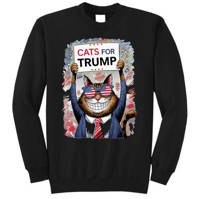 Cats For Trump 2024 Kittens And Ducks For Trump Vance 2024 Premium Tall Sweatshirt