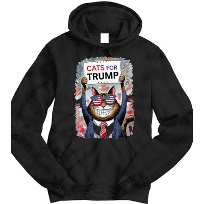 Cats For Trump 2024 Kittens And Ducks For Trump Vance 2024 Premium Tie Dye Hoodie