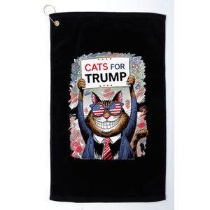 Cats For Trump 2024 Kittens And Ducks For Trump Vance 2024 Premium Platinum Collection Golf Towel