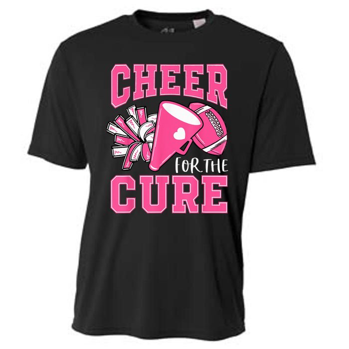 Cheer For The Cure Breast Cancer Awareness Cheerleader Funny Cooling Performance Crew T-Shirt