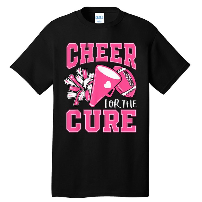 Cheer For The Cure Breast Cancer Awareness Cheerleader Funny Tall T-Shirt