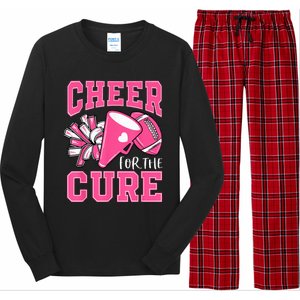 Cheer For The Cure Breast Cancer Awareness Cheerleader Funny Long Sleeve Pajama Set