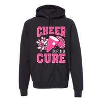 Cheer For The Cure Breast Cancer Awareness Cheerleader Funny Premium Hoodie