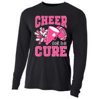 Cheer For The Cure Breast Cancer Awareness Cheerleader Funny Cooling Performance Long Sleeve Crew