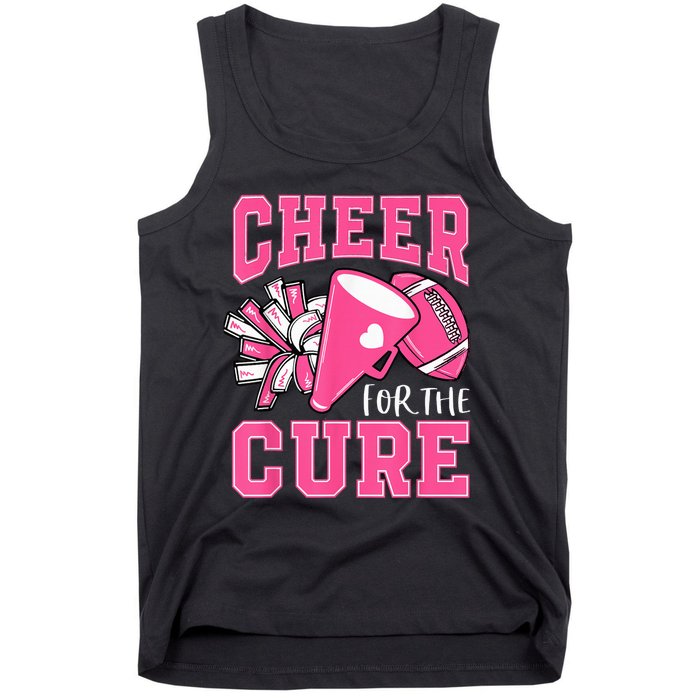 Cheer For The Cure Breast Cancer Awareness Cheerleader Funny Tank Top