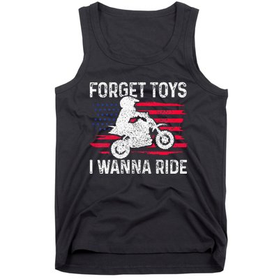 CKids Forget Toys I Wanna Ride Motocross Dirt Bike MX Racing Tank Top