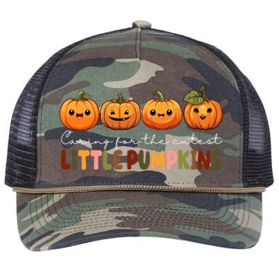 Caring For The Cutest Little Pumpkins Retro Rope Trucker Hat Cap