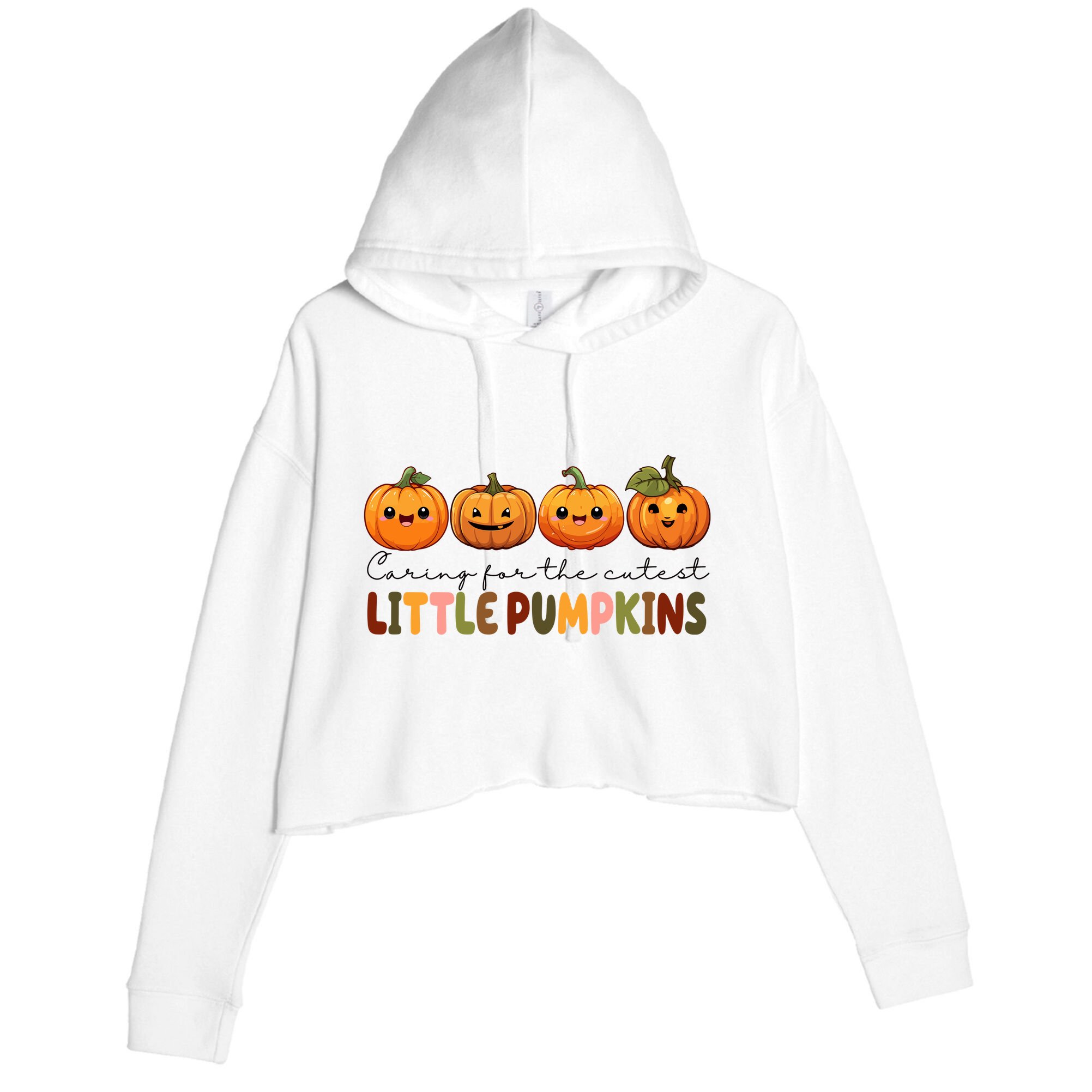 Caring For The Cutest Little Pumpkins Crop Fleece Hoodie