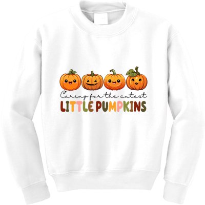 Caring For The Cutest Little Pumpkins Kids Sweatshirt